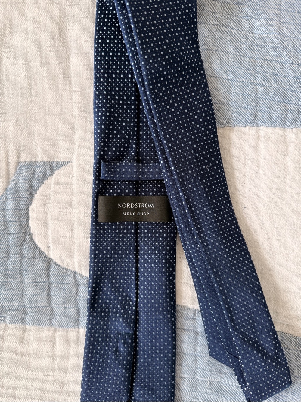 Nordstrom Men's Shop Navy with White Microdot Tie